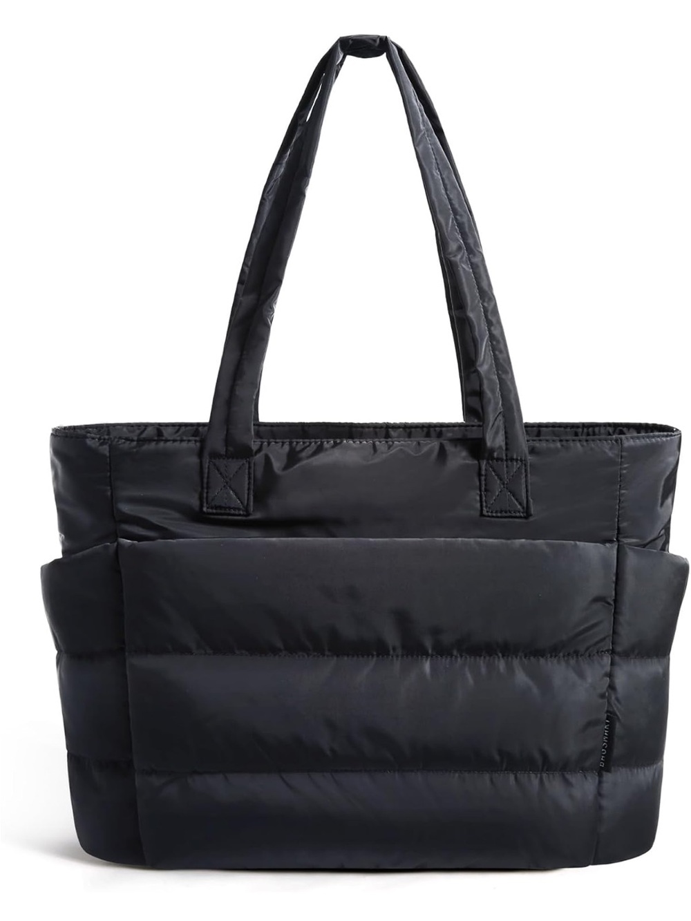 NEW Bagsmart Black Quilted Tote Bag + extra pouch